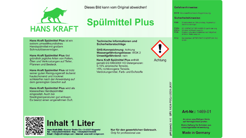 Produktbild - Hans Kraft Spülmittel Plus - Hans Kraft
